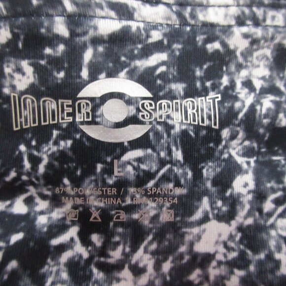 Inner Spirit Leggings Womens Size Large Black White Polyester Mid Rise Ankle - Picture 3 of 6